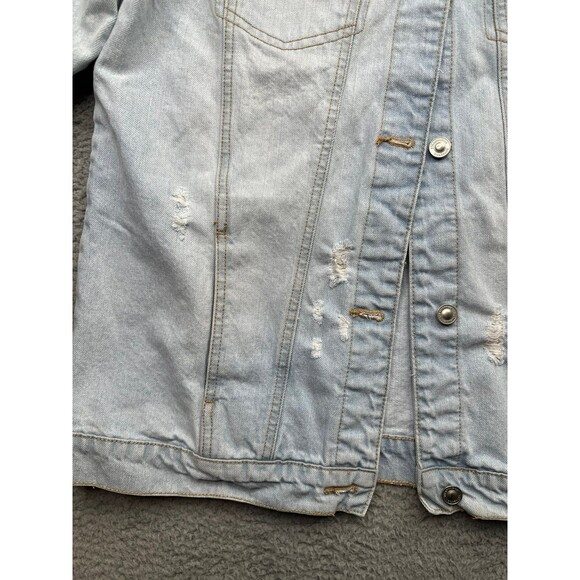 Stradivarius destructed Denim jacket size large - Picture 3 of 12